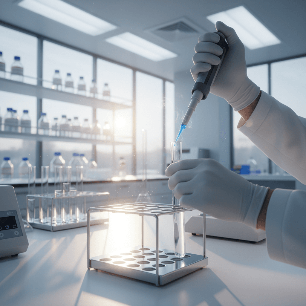 Researcher monitoring HydroHeat chemistry research application